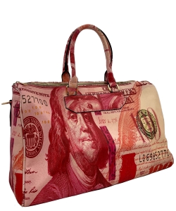 Dollar Print Large Shoulder Bag 6728 RED